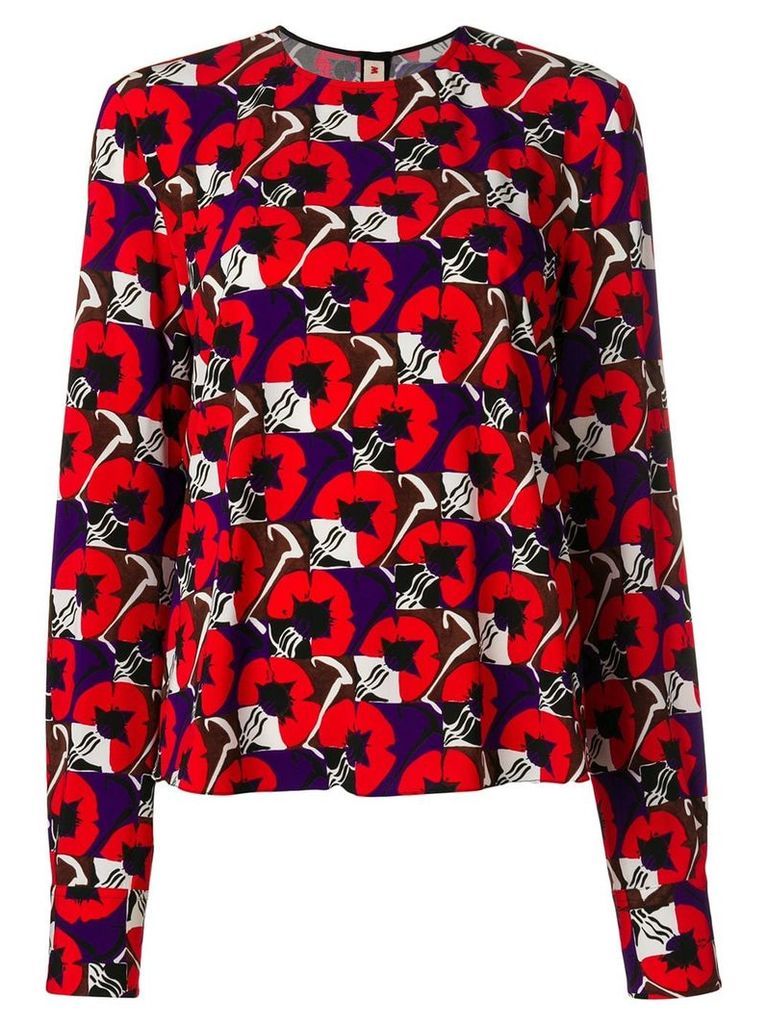 Marni floral print blouse - Red