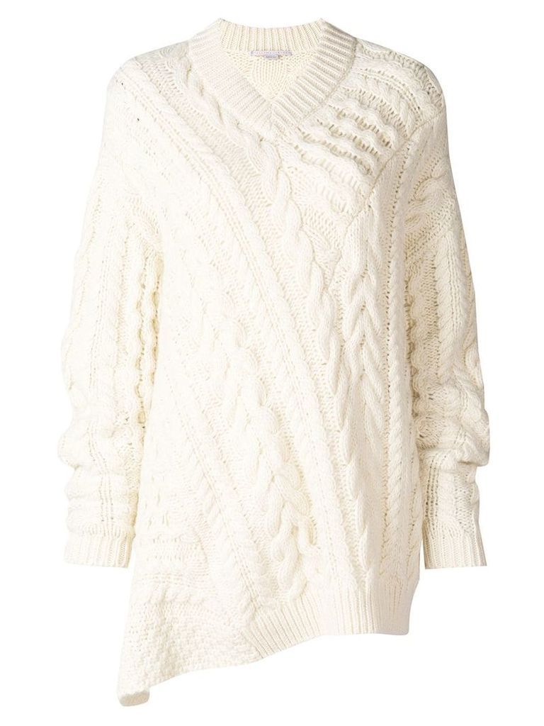 Stella McCartney cable-knit oversized sweater - White