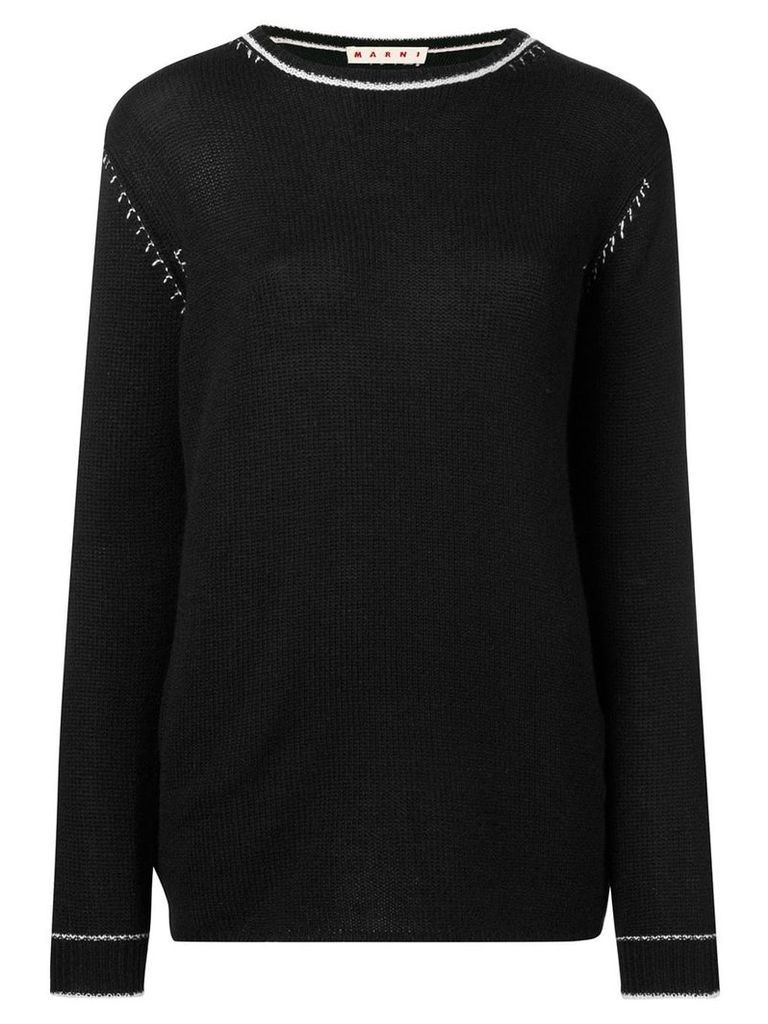 Marni contrast stitch jumper - Black