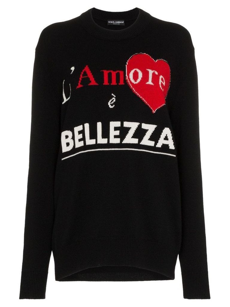 Dolce & Gabbana 'l'amore è Bellezza' Cashmere Sweater - Black