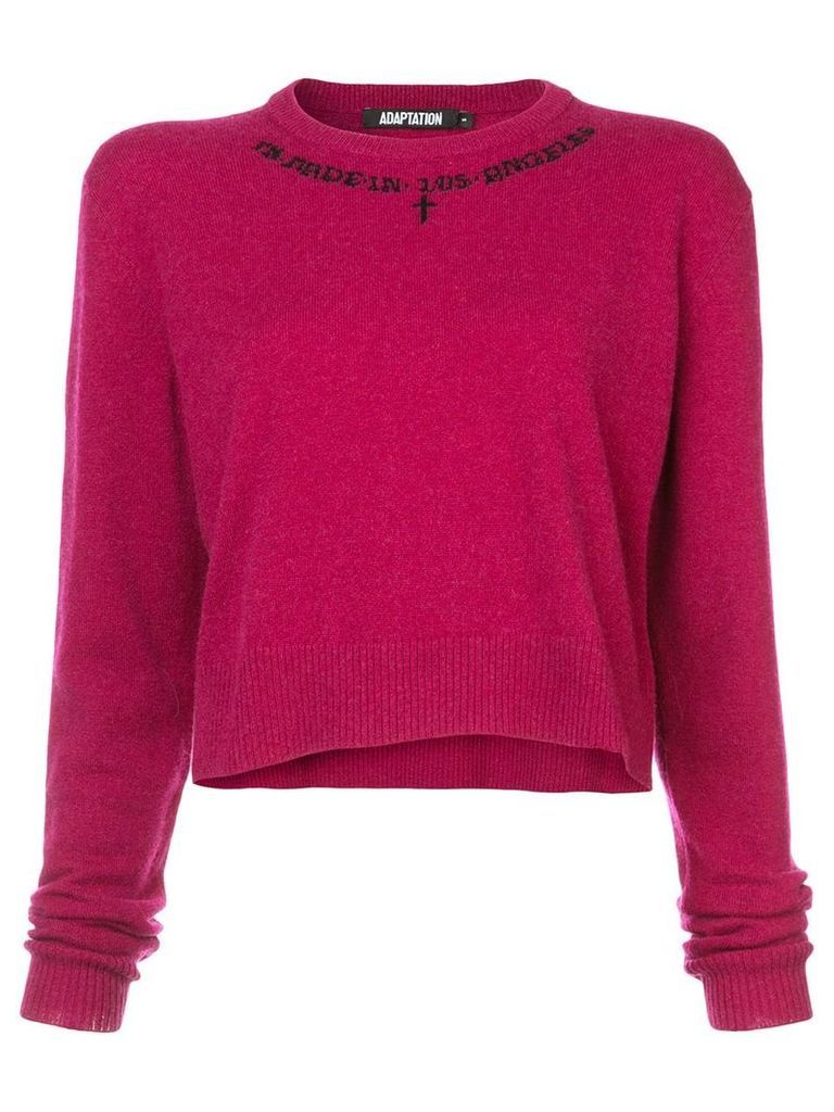 Adaptation crew neck cropped jumper - PINK