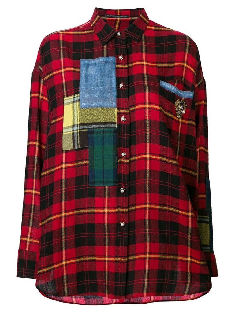 Ermanno Scervino contrast check shirt - Red
