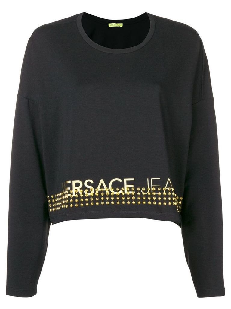 Versace Jeans Couture studded logo sweatshirt - Black