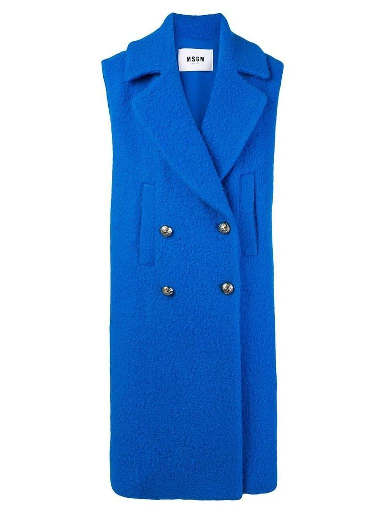 MSGM double-breasted sleeveless coat - Blue