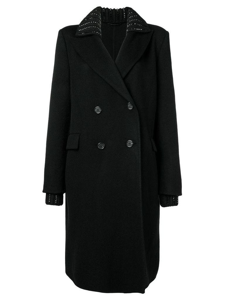 Ermanno Scervino knit collar coat - Black