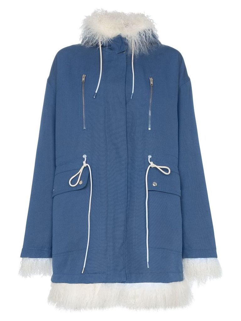 Calvin Klein 205W39nyc Shearling-lined cotton coat - Blue