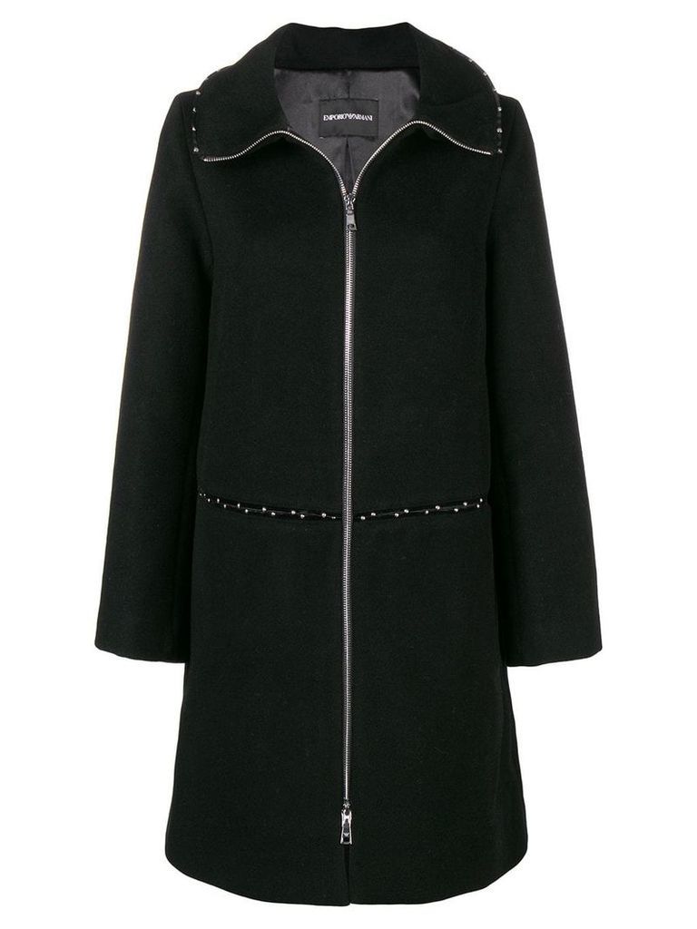 Emporio Armani oversized beaded coat - Black