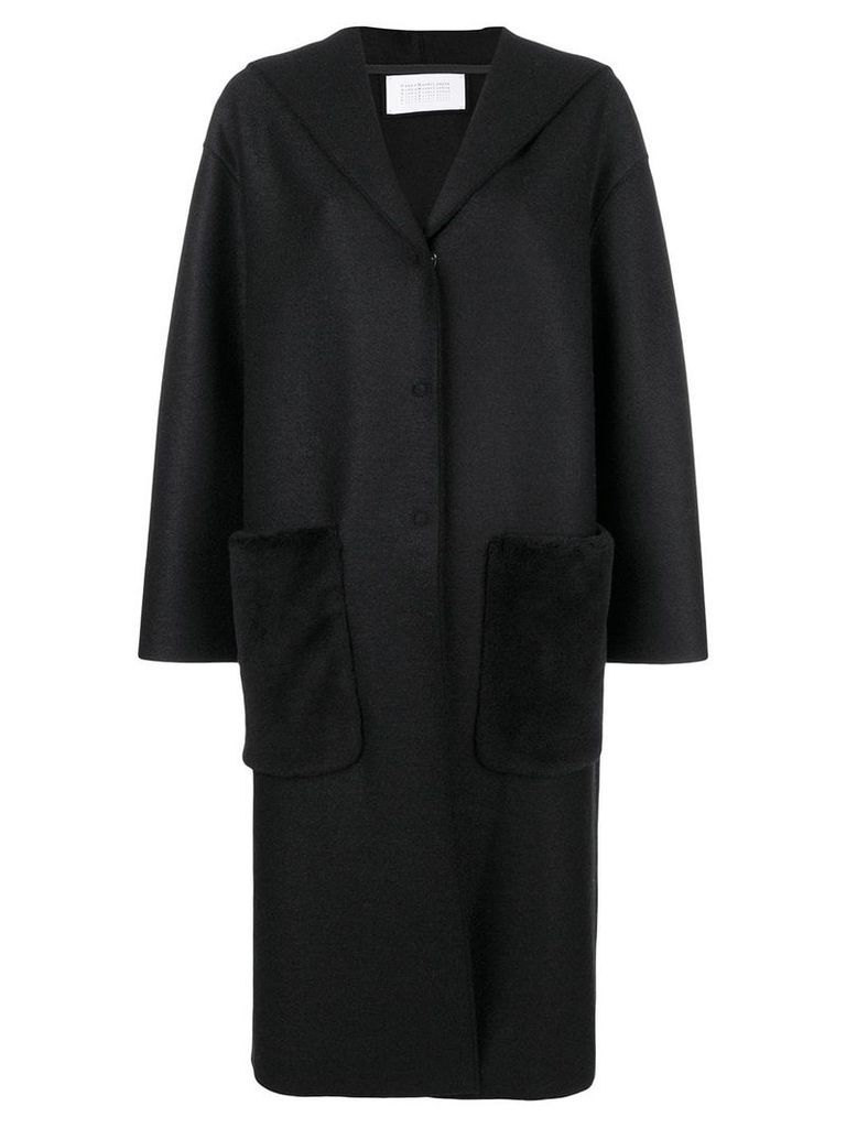 Harris Wharf London wool hooded coat - Black