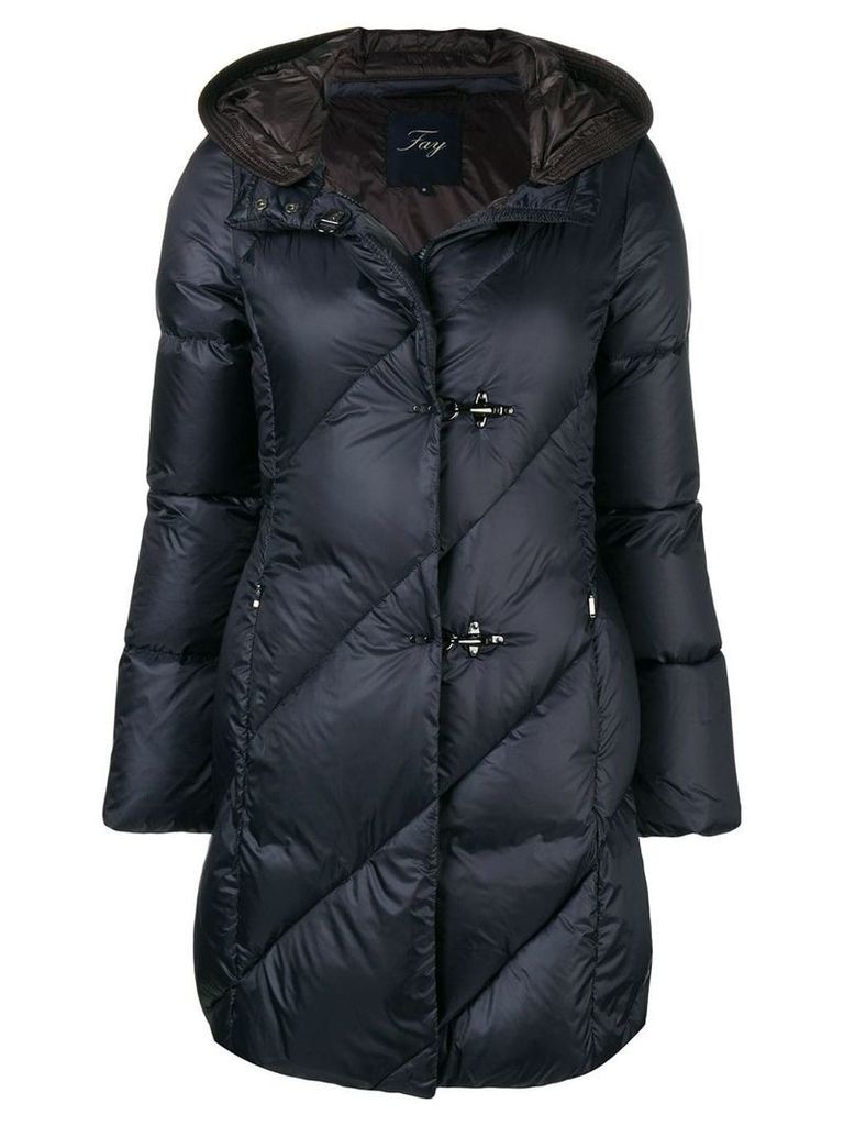 Fay toggle quilted coat - Blue
