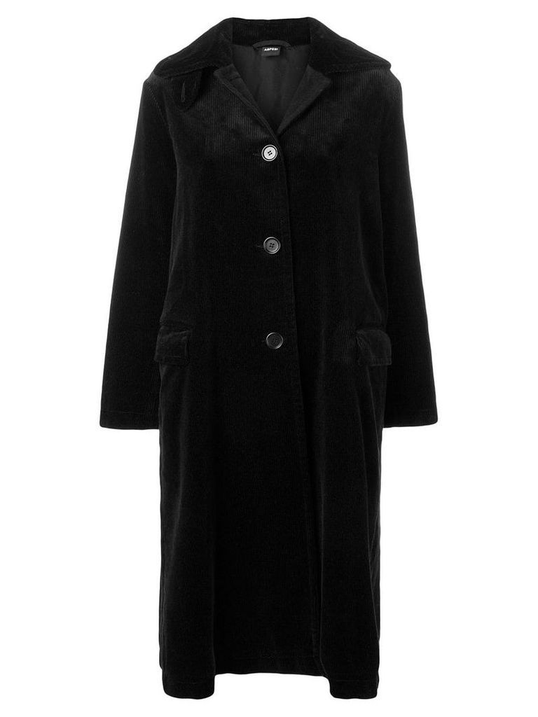 Aspesi single-breasted corduroy coat - Black