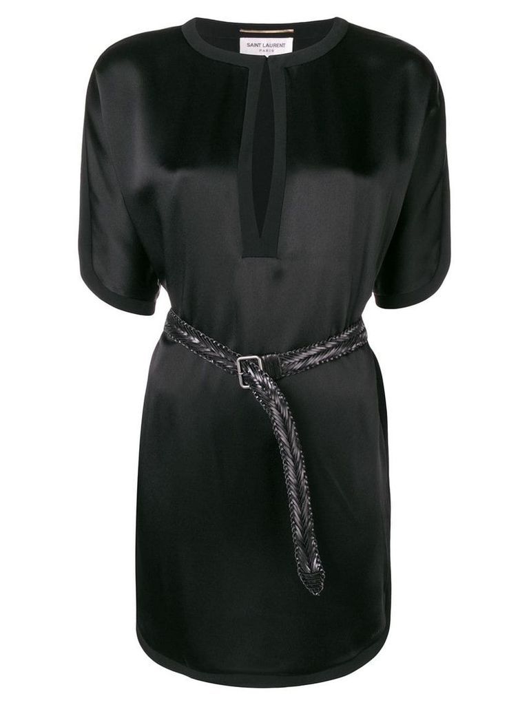 Saint Laurent belted short dress - Black