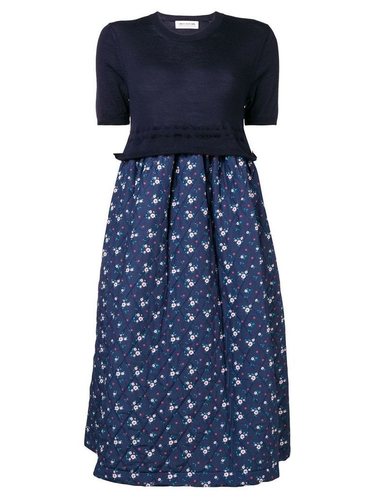 Comme Des Garçons Girl floral print quilted skirt dress - Blue