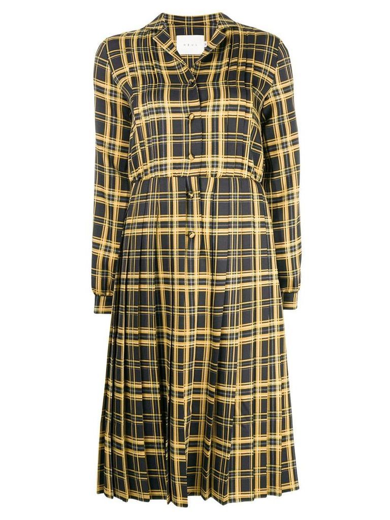 Neul checked pleated dress - Yellow