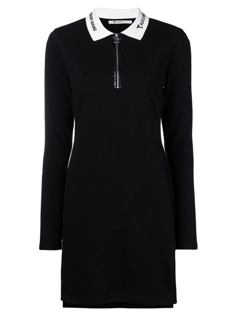 T By Alexander Wang quarter zip polo dress - Black