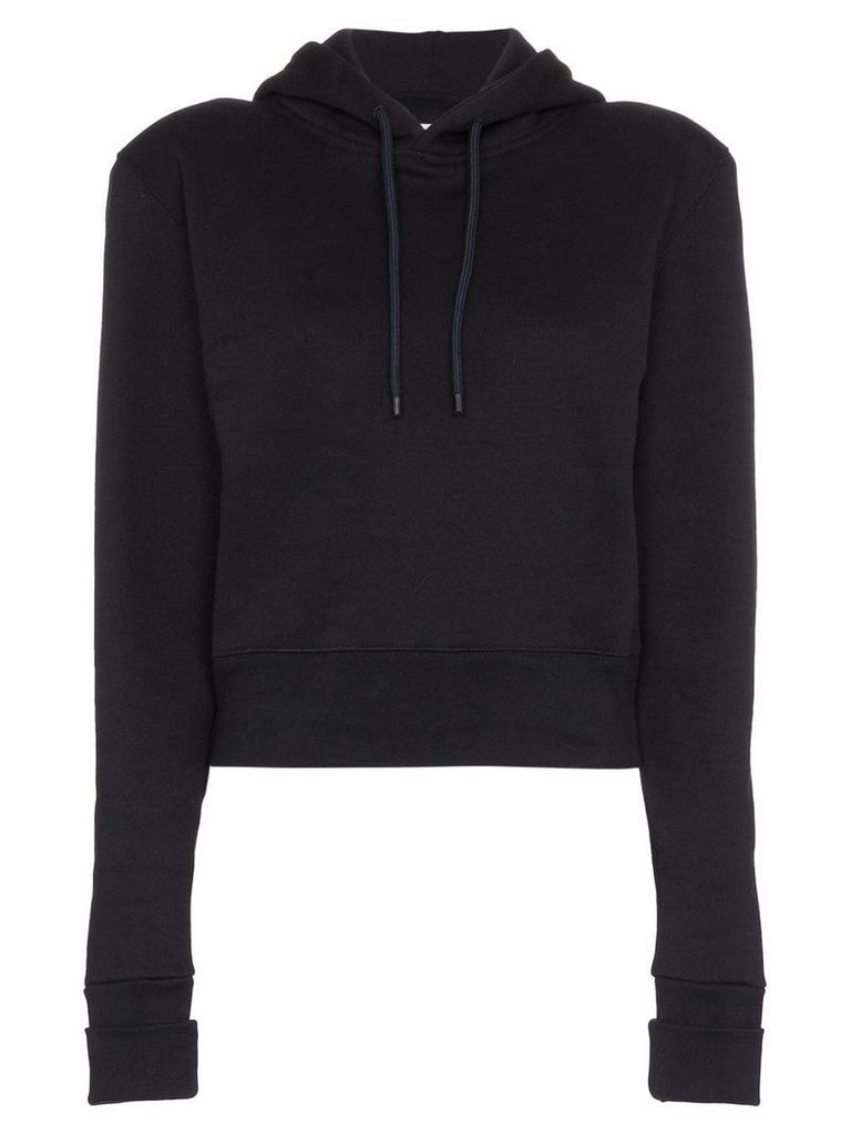 A Plan Application cropped fitted cotton hoodie - Blue