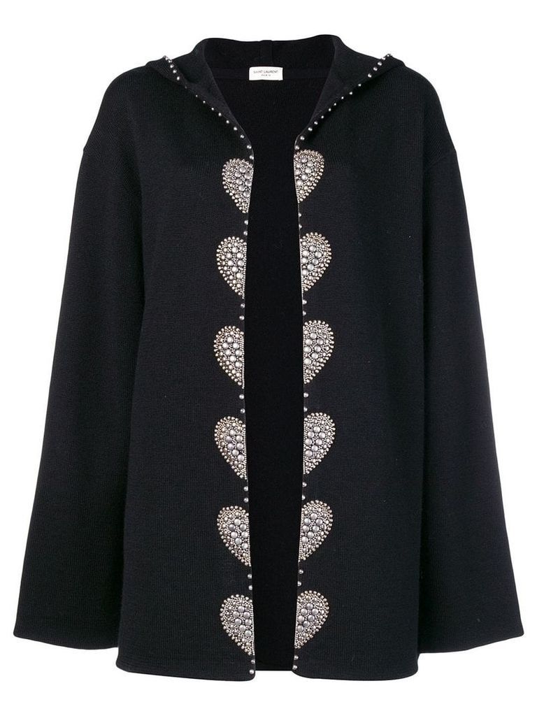 Saint Laurent embellished cardi coat - Black