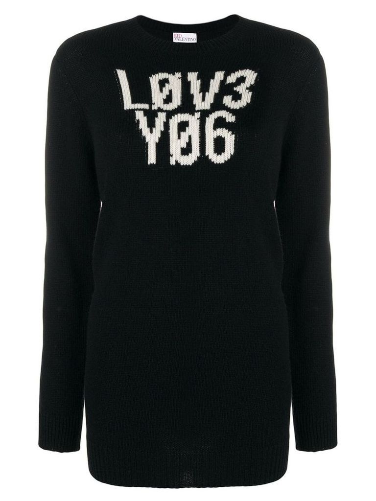 RedValentino graphic knitted jumper - Black