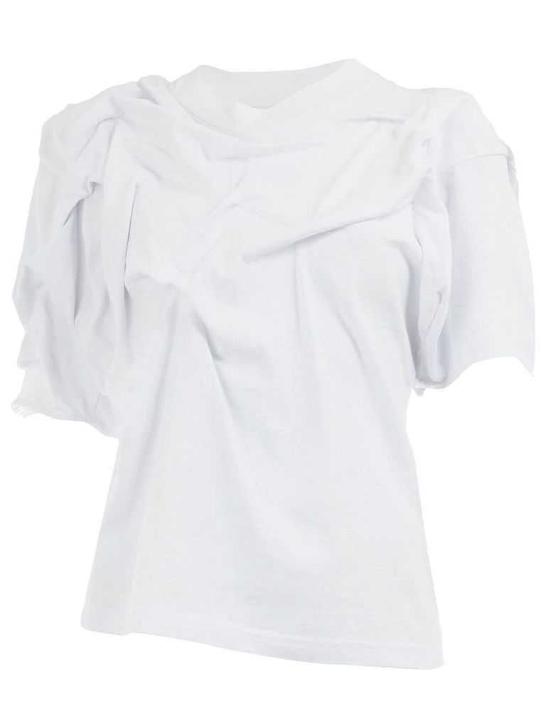 Aganovich asymmetric ruched T-shirt - White