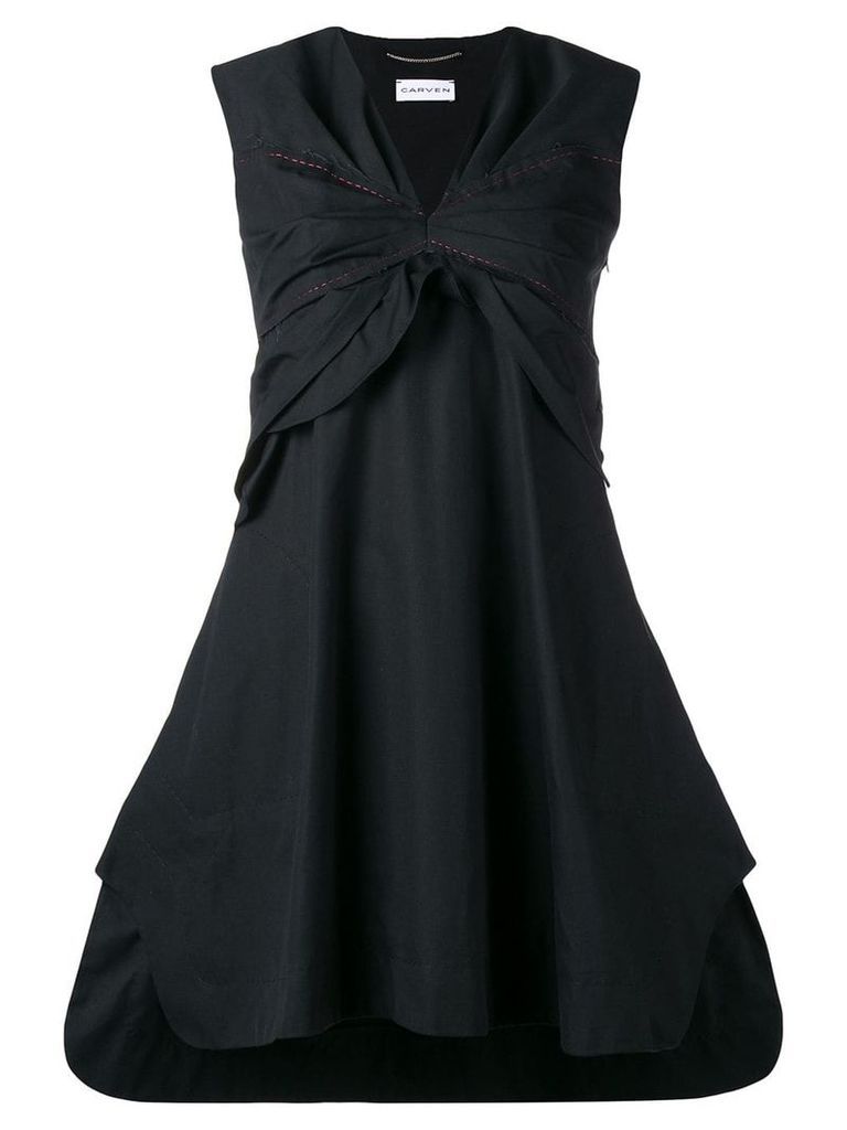 Carven ruched bust sleeveless mini dress - Black