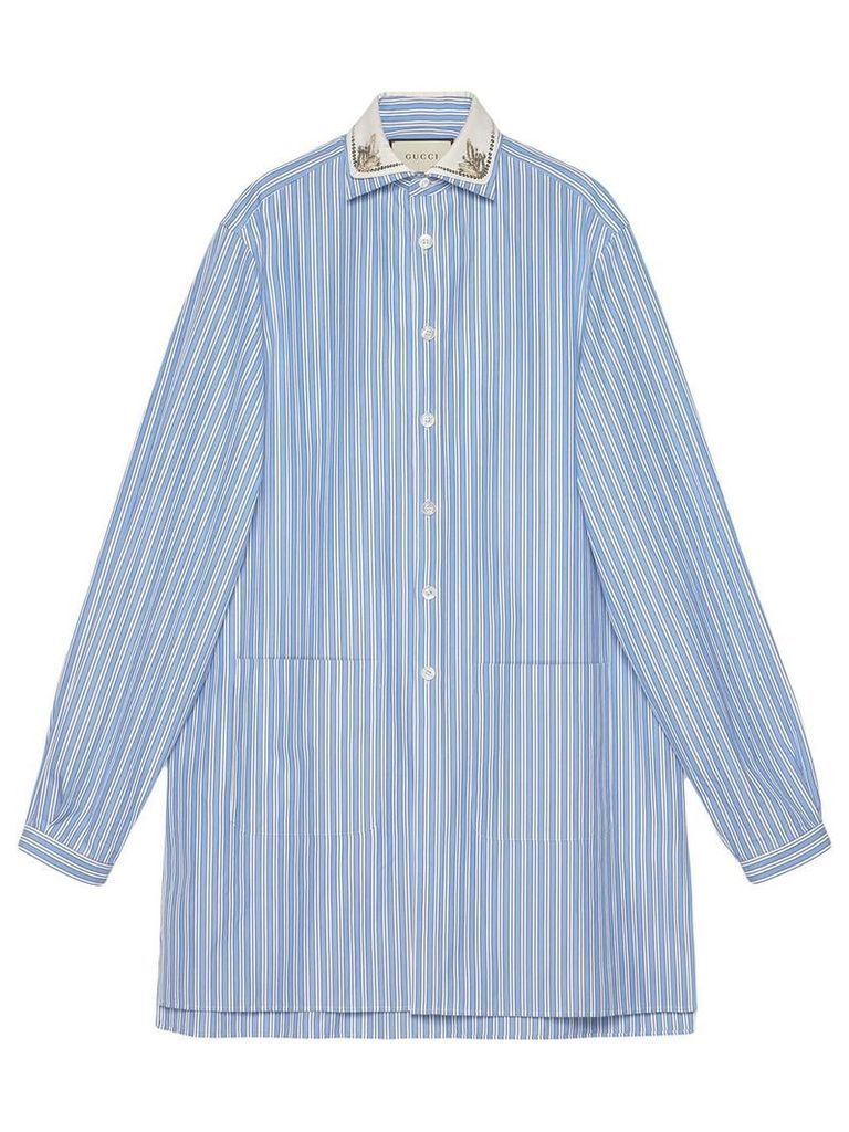 Gucci Striped oversize cotton shirt - Blue