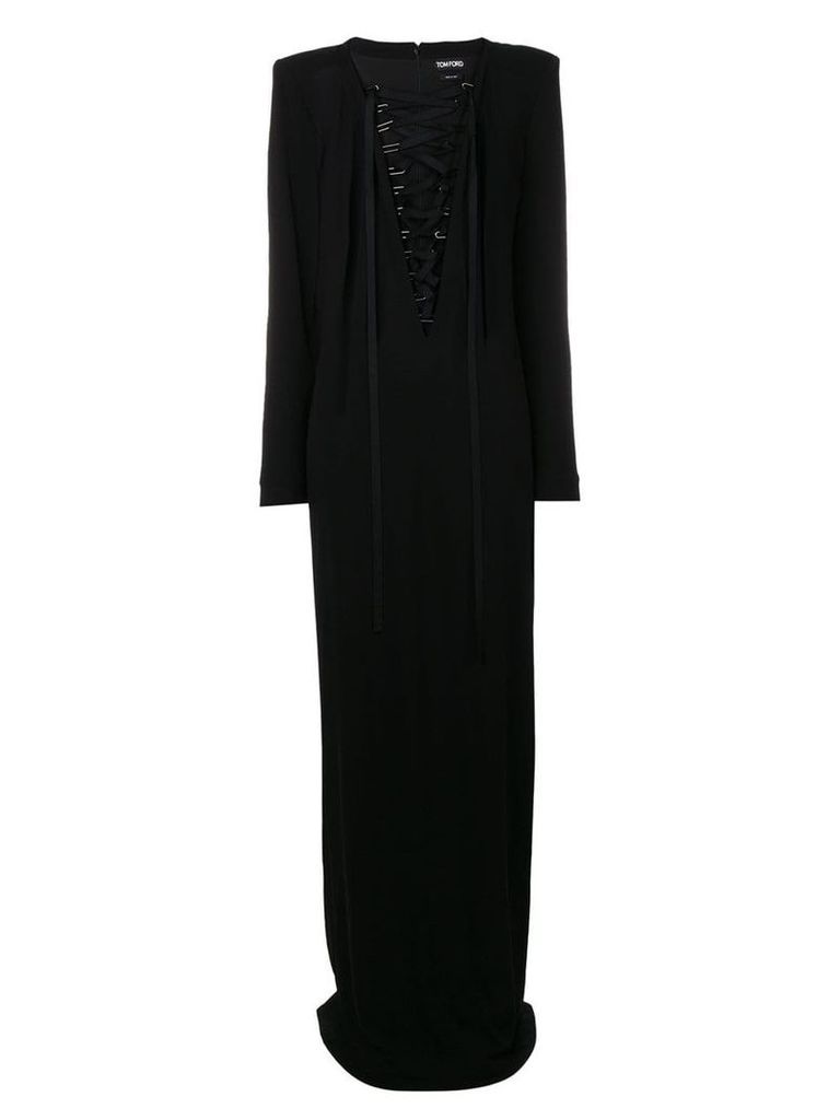 Tom Ford Sable lace-up gown - Black