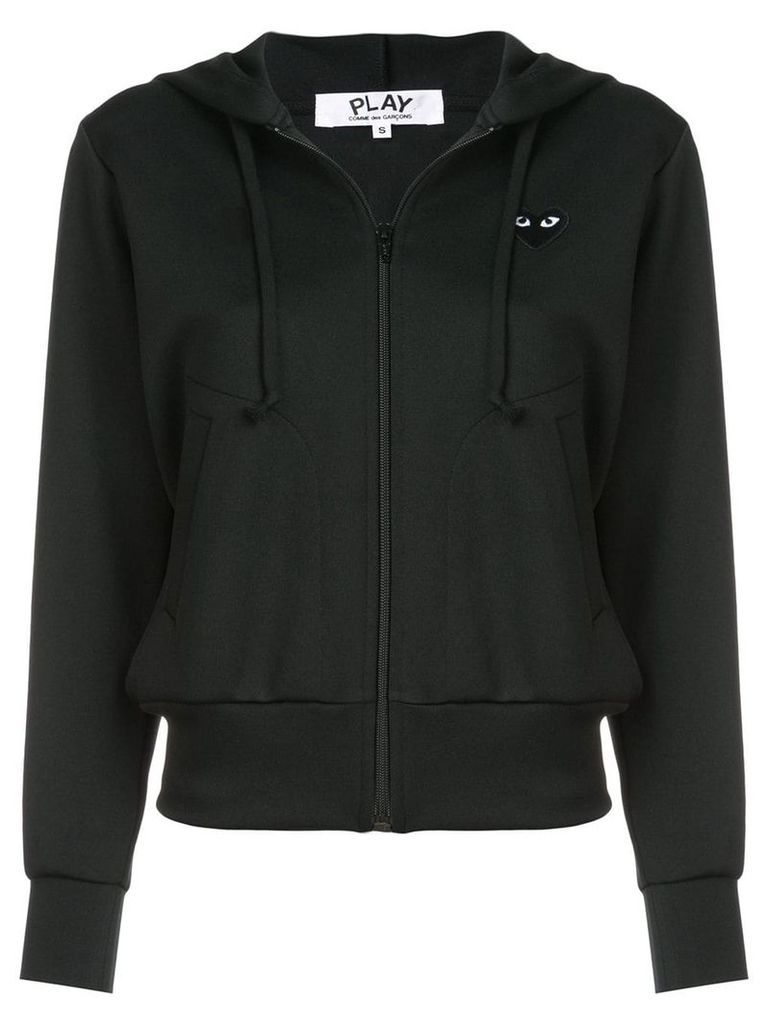 Comme Des Garçons Play drawstring zip hoodie - Black