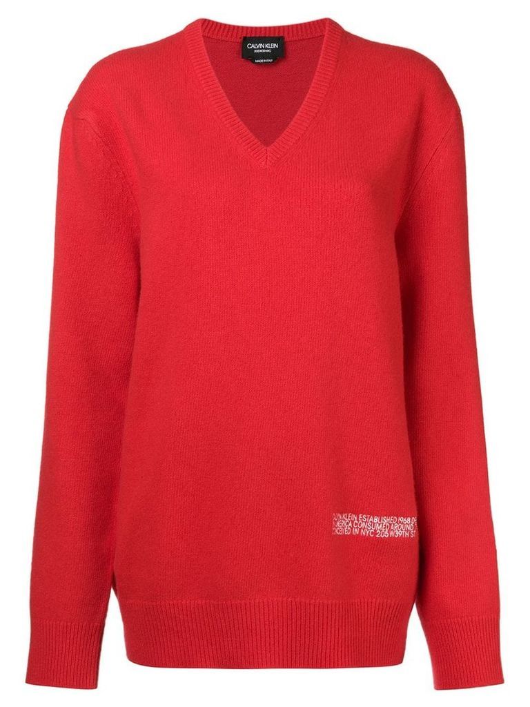Calvin Klein 205W39nyc oversized knited jumper - Red