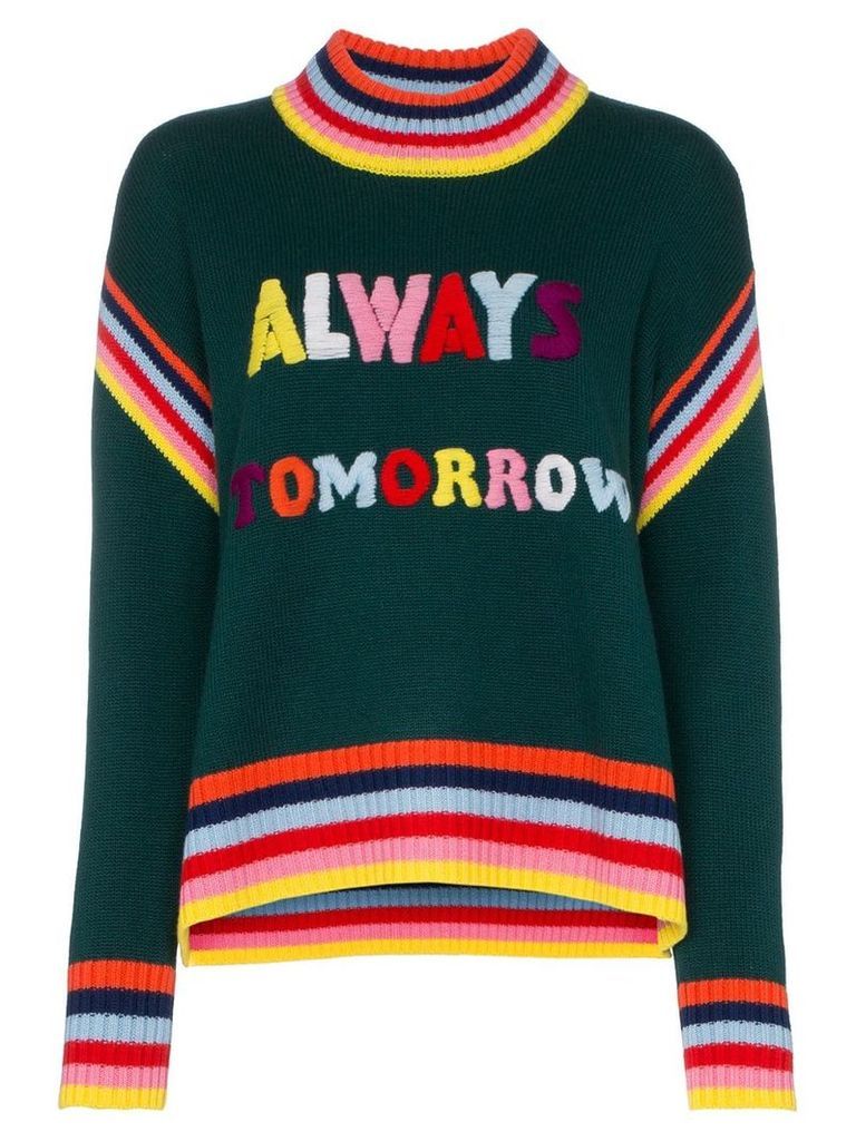 Mira Mikati 'Always Tomorrow' embroidered chunky wool sweater - Green