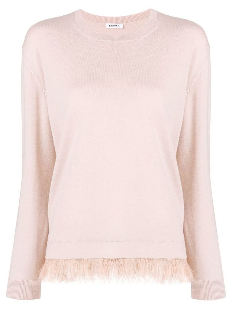 P.A.R.O.S.H. feather trim jumper - PINK