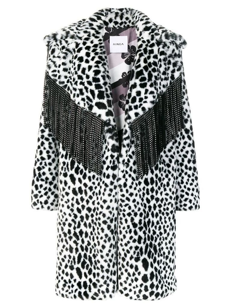 Ainea leopard faux fur coat - Black
