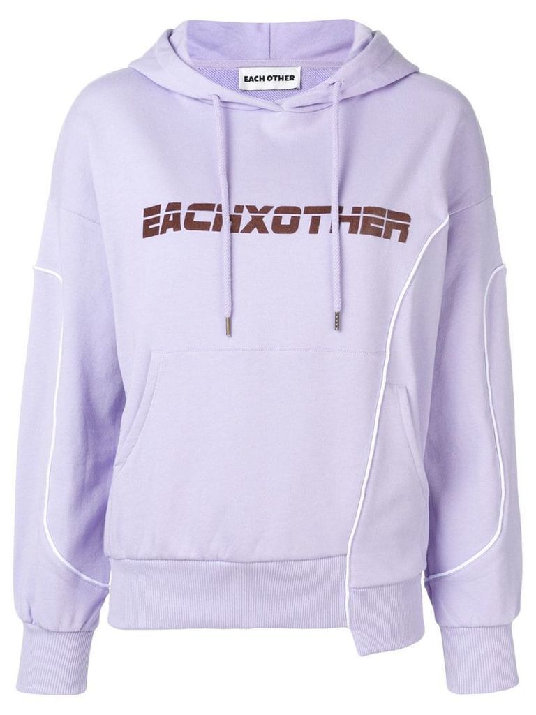 Each X Other deconstructed logo hoodie - PURPLE