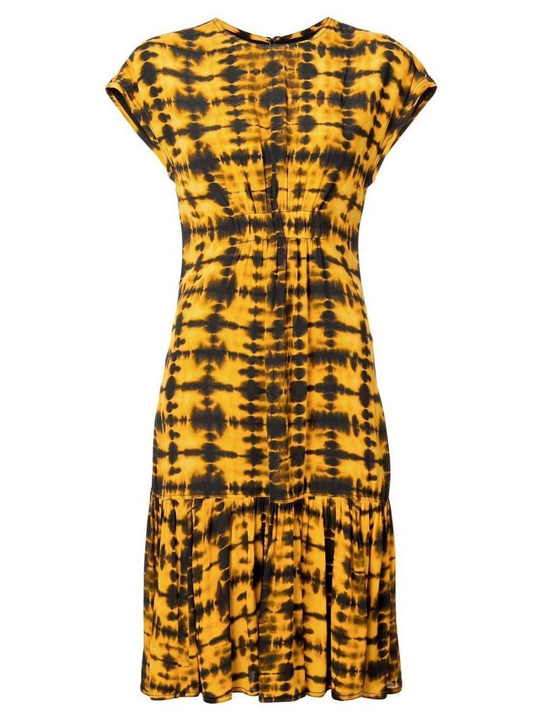 Proenza Schouler Tie Dye Short Sleeve Dress - Yellow