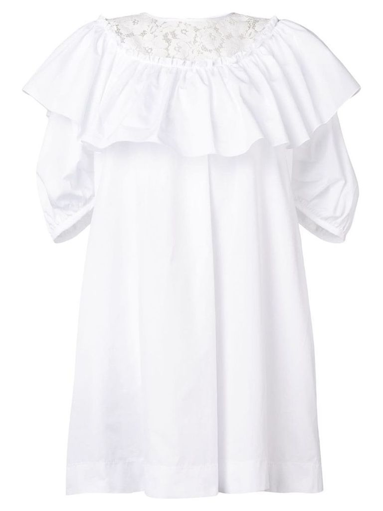 Nº21 puff-sleeved dress - White