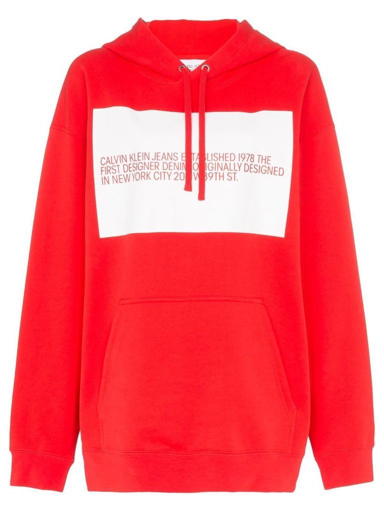 Calvin Klein Jeans Est. 1978 bio logo print hoodie - Red