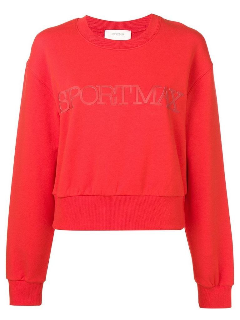 Sportmax logo crew neck sweater - Red