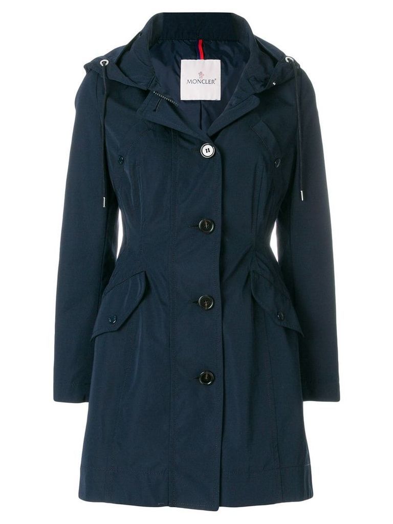 Moncler zipped fitted coat - Blue