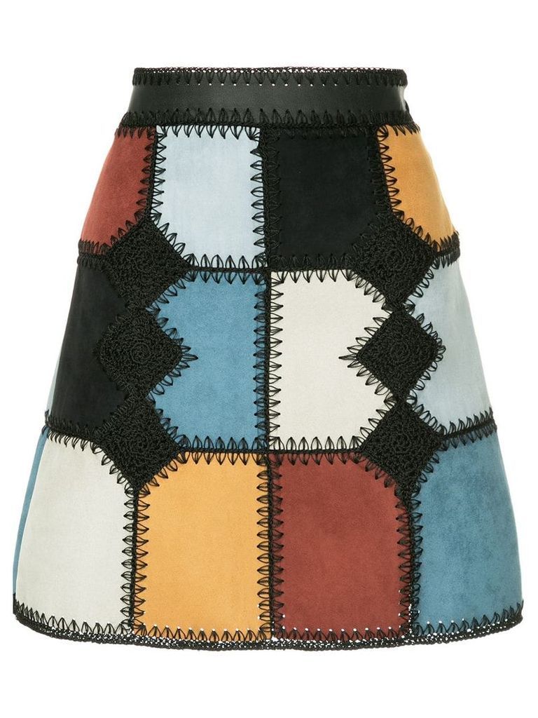Loveless patchwork mini a-line skirt - Multicolour
