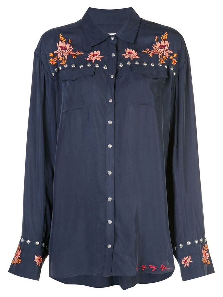Cinq A Sept Lexi floral embroidered shirt - Blue