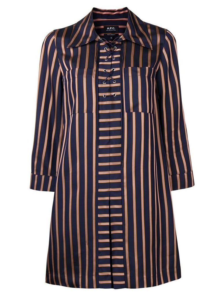 A.P.C. striped shirt dress - Black