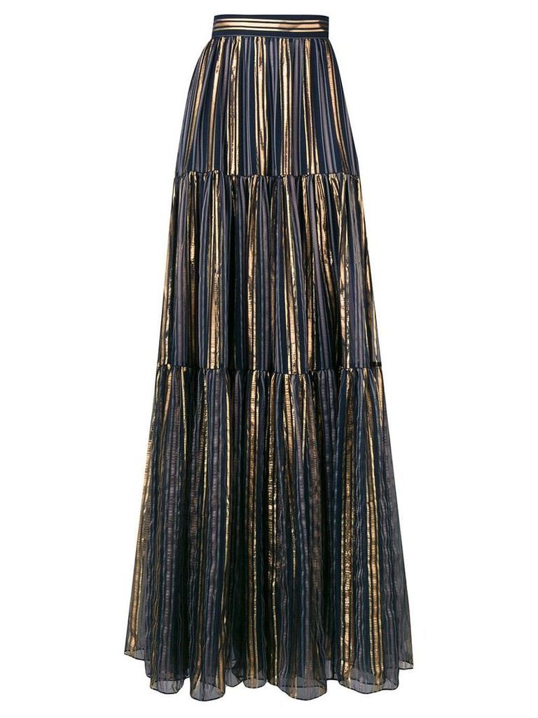 Peter Pilotto lurex striped chiffon skirt - Blue