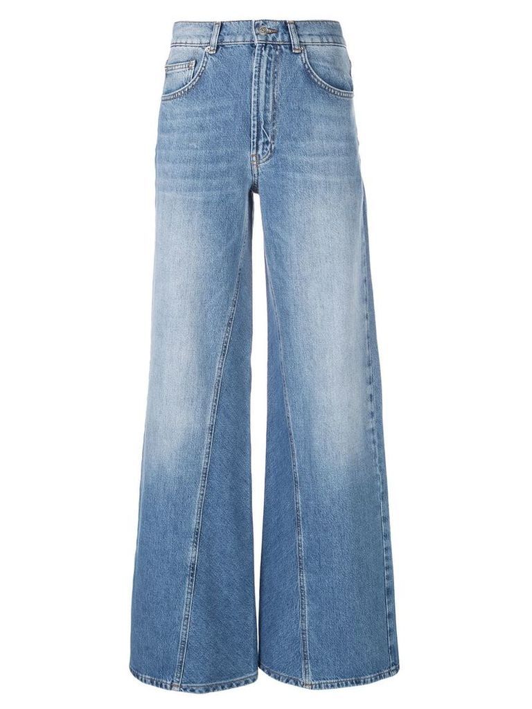 GANNI bleached wide jeans - Blue