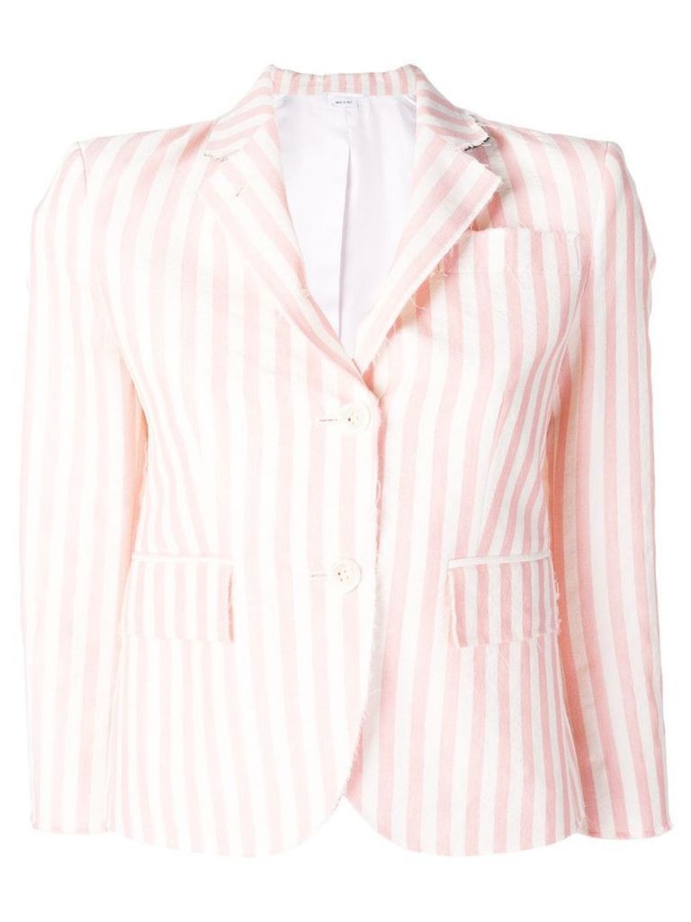 Thom Browne Wide Stripe Raw-Edge Sport Coat - Pink