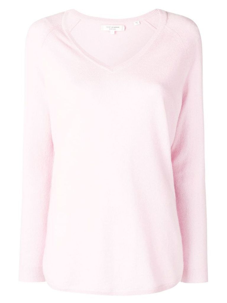 Chinti and Parker v-neck cashmere sweater - PINK
