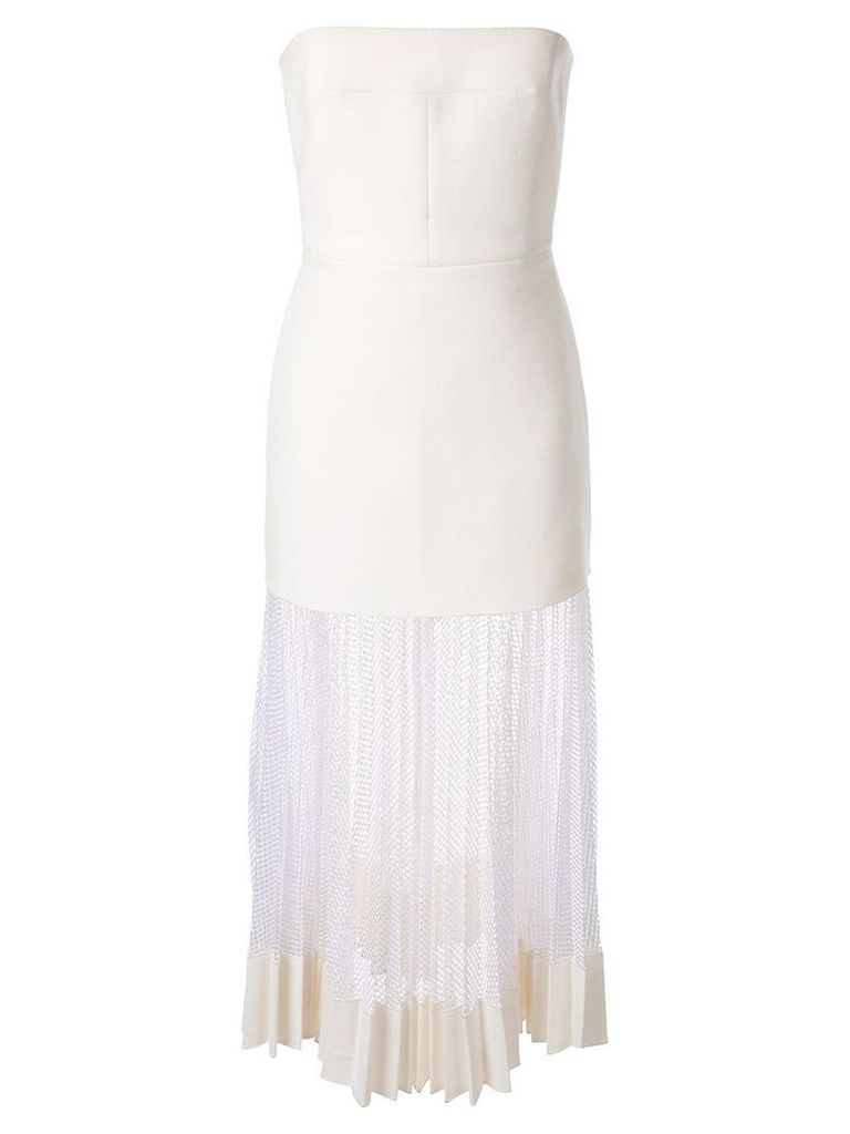 Dion Lee net-pleat strapless dress - White
