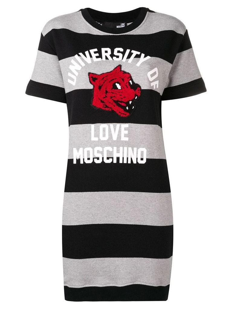 Love Moschino striped T-shirt dress - Grey