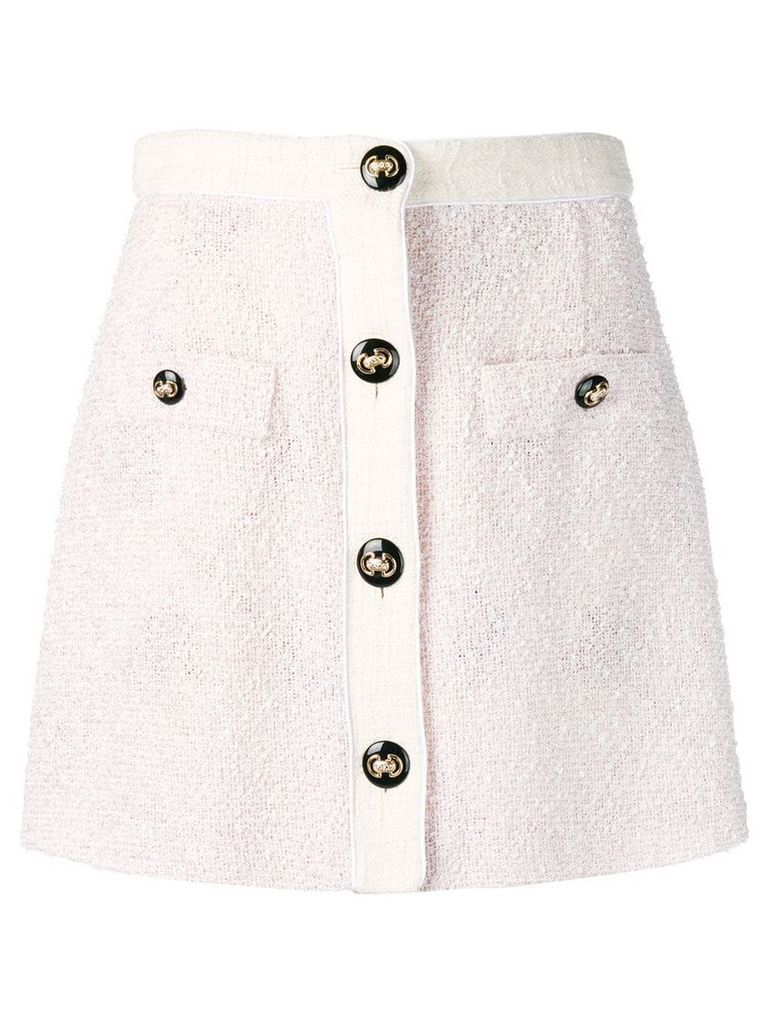 Alessandra Rich button up knitted skirt - Pink