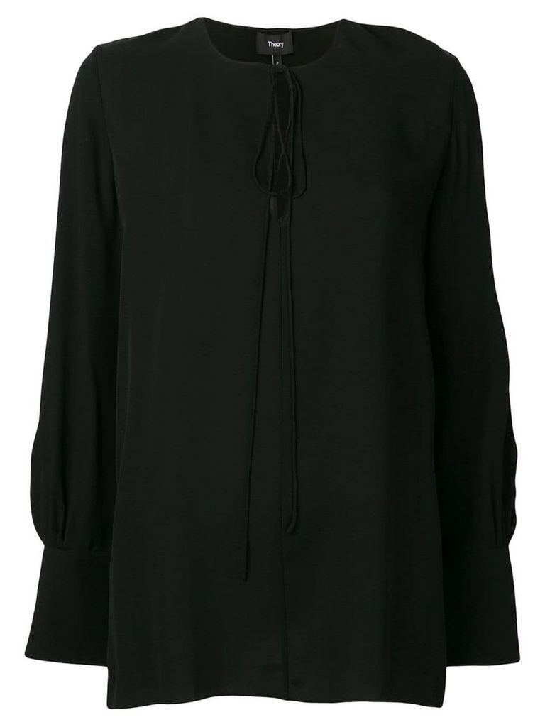 Theory keyhole long-sleeve blouse - Black