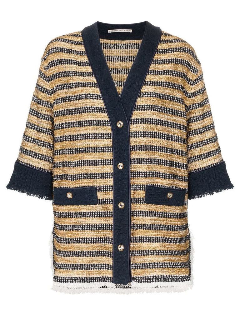 Alessandra Rich button-down knitted shirt jacket - Black