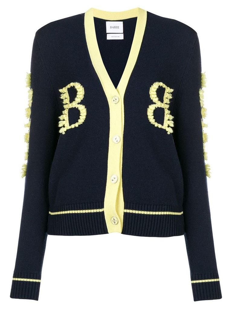 Barrie cashmere two-tone cardigan - BLUE