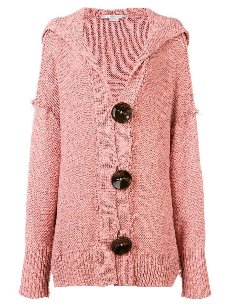 Stella McCartney hooded oversized cardigan - PINK